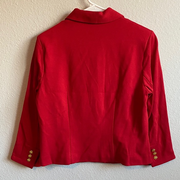 CAbi Womens Scarlet Red Blazer with Gold Accents - Picture 12 of 16